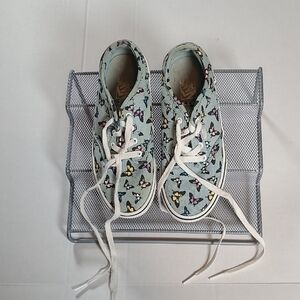 Vans Girls Butterfly Print Sneakers EUC Size 2